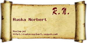 Ruska Norbert névjegykártya